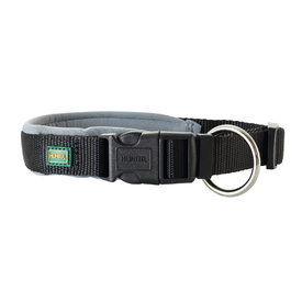 HUNTER Padded Neoprene Vario Plus Dog Collar - Black & Grey
