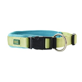 HUNTER Padded Neoprene Vario Plus Dog Collar - Light Green & Petrol Blue