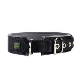 HUNTER Neoprene Reflect Padded Dog Collar - Black & Grey