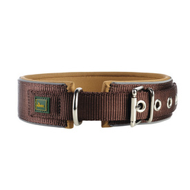 HUNTER Neoprene Reflect Padded Dog Collar - Brown & Caramel