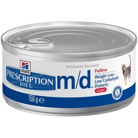Hills Prescription Diet m/d Glucose/Weight Management Cat Food 156g x 24 Cans
