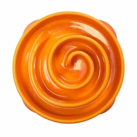 Outward Hound Mini Fun Feeder Interactive Slow Bowl for Dogs - Orange Maze