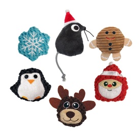 KONG Holiday Scrattles Catnip Rattle Cat Toy in Assorted Christmas Characters
