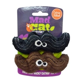 Mad Cat Meowstache Catnip & Silverine Cat Toy - Twin pack