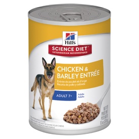 Hills Science Diet Adult 7+ Chicken & Barley Entrée Dog Food 370g x 12 Cans