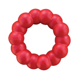 KONG Natural Red Rubber Ring Dog Toy for Healthy Teeth & Gums