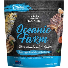 Absolute Holistic Air Dried Dog Treats Oceanic Farm Blue Mackerel & Lamb 100gm