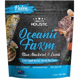Absolute Holistic Air Dried Dog Treats Oceanic Farm Blue Mackerel & Lamb 100gm