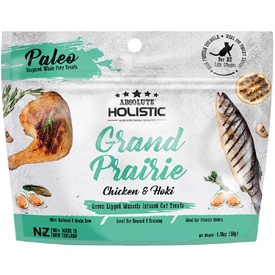 Absolute Holistic Air Dried Cat Treats Grand Prairie Chicken & Hoki 50g
