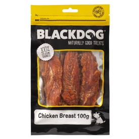 Black Dog Naturally Dried Australian Chicken Fillet Breast Dried Dog Treats - 100g