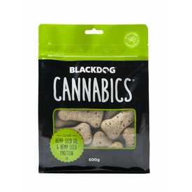 Black Dog Naturally Baked Cannabics Australian Dog Biscuit Treats with Hemp Seed Oil - 500g