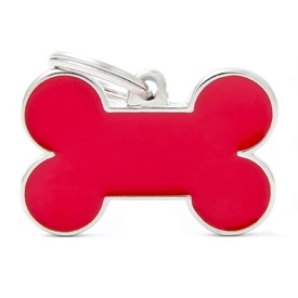 My Family Pet ID Tag Handmade Bone Red Large ~ Includes FREE Engraving