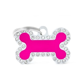 My Family Pet ID Tag Glam Bone Pink Small ~ Includes FREE Engraving