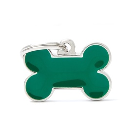 My Family Pet ID Tag Handmade Bone Green Small ~ Includes FREE Engraving