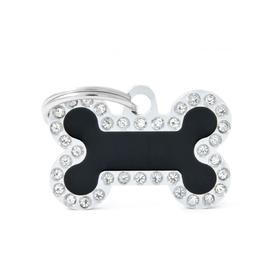My Family Pet ID Tag Glam Bone Black Small ~ Includes FREE Engraving