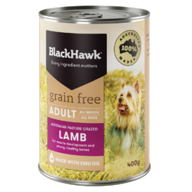Black Hawk Grain Free Lamb Adult Moist Dog Food 400g - 12 cans