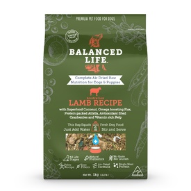Balanced Life Air Dried Grain Free Single Protein Grain Free  Dog Food - Lamb - 200g/1kg/3.5kg