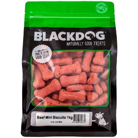 Black Dog Naturally Baked Mini Beef Australian Biscuit Treats for Dogs - 1kg