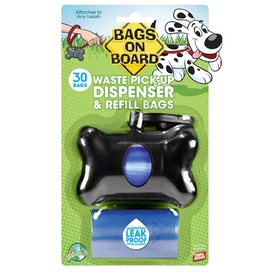 Bags on Board Black Bone Dispenser + 2 Rolls (30 Leak Proof Bags)