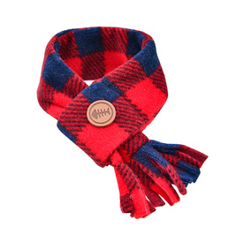 Puppia Catspia Figaro Tartan Pet Scarf for Cats and Small/Toy Dogs - Large - Red