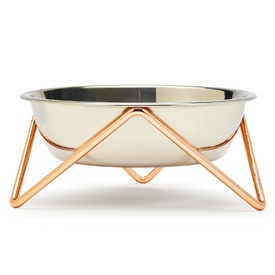 Bendo Luxe Meow Raised Stainless Steel Cat Bowl with Copper Steel Stand