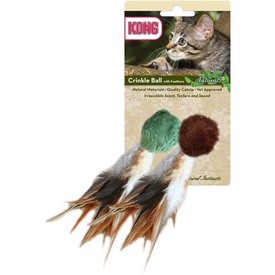 KONG Naturals Crinkle Ball wFeathers 2 Pack x 3 Unit/s