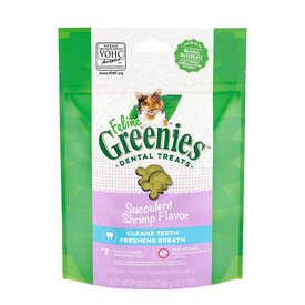 Greenies Feline Cat Dental Treats Succulent Shrimp Flavour 10 x 60g Packs