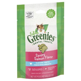 Greenies Feline Cat Dental Treats Savoury Salmon Flavour 10 x 60g Packs
