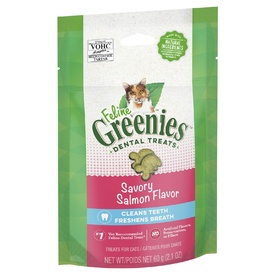Greenies Feline Cat Dental Treats Savory Salmon Flavor 60g x 10 Packs