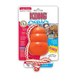 3 x KONG Aqua Classic Shape Fetch Dog Toy on a Rope - Large