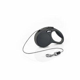 Flexi Classic Cord Retractable Extendable X-Small Cat Leash - 3 meters in Black or Pink