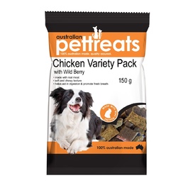 Australian Pet Treats Chicken Variety Pack with Wild Berry for Dogs 150g