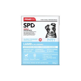 Prime100 SPD Slow Cooked Puppy Food Single Protein Lamb & Blueberry 12 x 354g