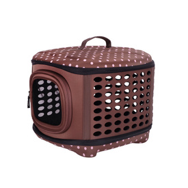 Ibiyaya Collapsible Travelling Pet Carrier for Cats & Dogs - Brown Spots