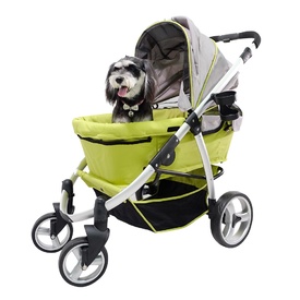 Ibiyaya Collapsible Elegant Retro I Pet Stroller for Cats & Dogs up to 35kg - Green