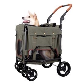 Ibiyaya Gentle Giant Dual Entry Easy-Folding Pet Wagon Stroller Pram for Dogs up to 25kg