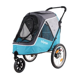 Ibiyaya Happy Pet Stroller Pram Jogger 2.0 - New and Improved w/ Bicycle Attachment