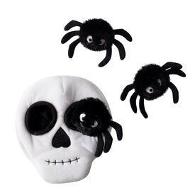 Fringe Studio Plush Squeaker Dog Toy - Skull Burrow + 3 Spiders