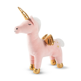 Fringe Studio Magical Alicorn Pink and Gold Alligator Unicorn Plush Dog Toy