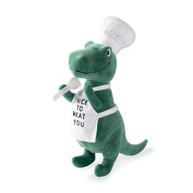 Fringe Studio BBQ Rex T-Rex Chef Plush Squeaker Dog Toy