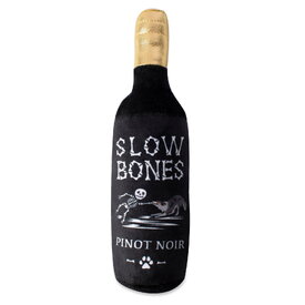 Fringe Studio Plush Squeaker Dog Toy - Slow Bones Bottle Pinot Noir