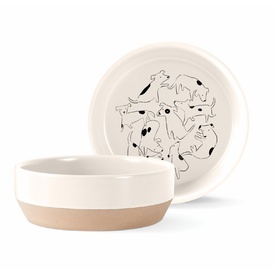Fringe Studio Nosey Dog Spot Stoneware Bowl - One Size