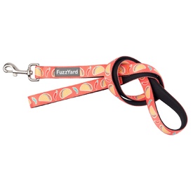 Fuzzyard Neoprene Dog Lead with Stainless Steel Hook - Hey Esse Red Taco