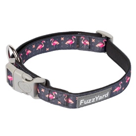 Fuzzyard Neoprene Adjustable Dog Collar with Lockable Buckle - Fabmingo Flamingo