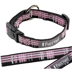 Fuzzyard Pink Fling Tartan Original Nylon Dog Collar