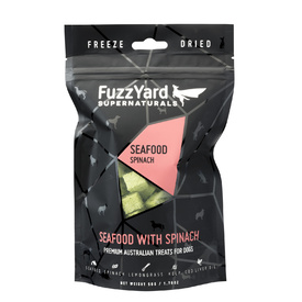 Fuzzyard Natural Freeze Dried Dog Treats - Seafood with Spinach 70g
