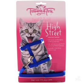 Trouble & Trix High Street Cat Harness - Blue