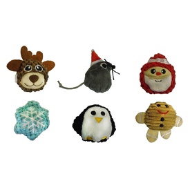 KONG Christmas Scrattles Catnip Rattle Cat Toy in Assorted Characters