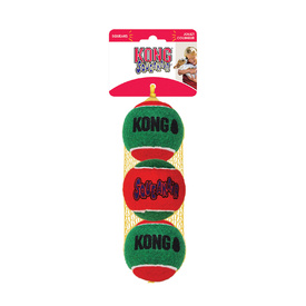 KONG Holiday SqueakAir Squeaker Fetch Balls for Dogs 3-pack of Medium Toys
