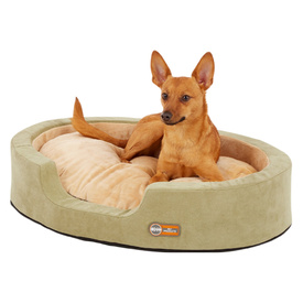 K&H Thermo Snuggler Low-Voltage Heated Pet Bed for Cats & Dogs in Sage Green